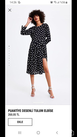 Zara puantiyeli tulum elbise 