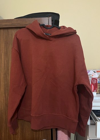 s Beden kahverengi Renk Zara Kadın Kiremit Kapüşonlu Sweatshirt