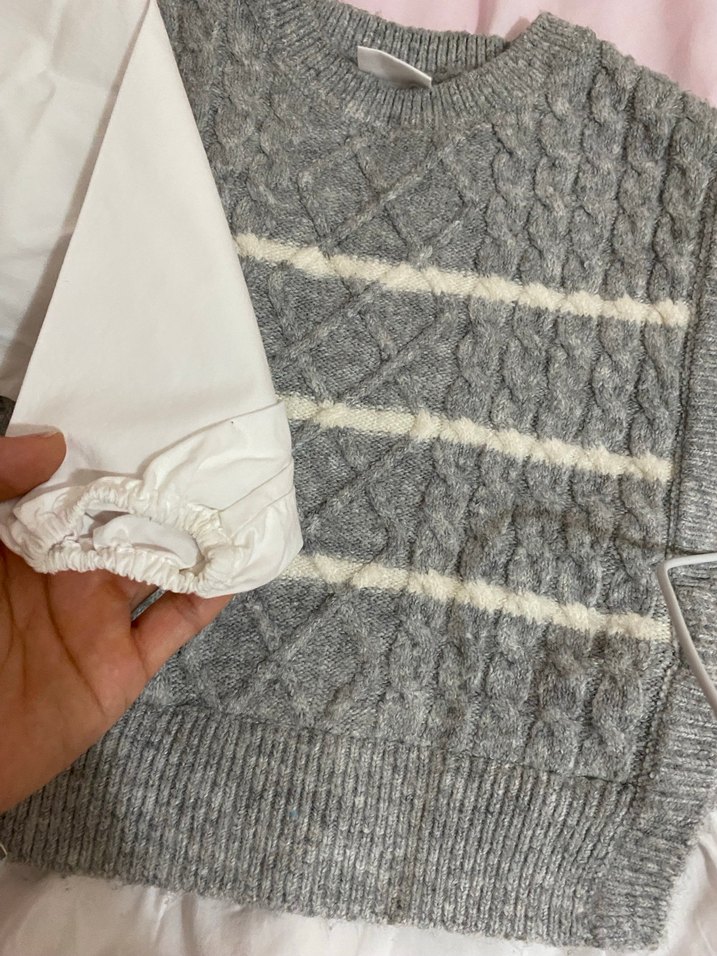 Zara gömlekli süveter - Görsel 5