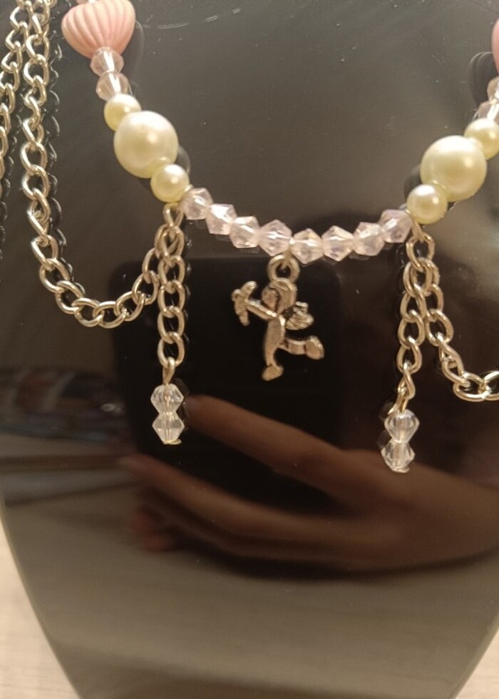 El Yapımı Eros'lu Boncuk Kolye - Görsel 2