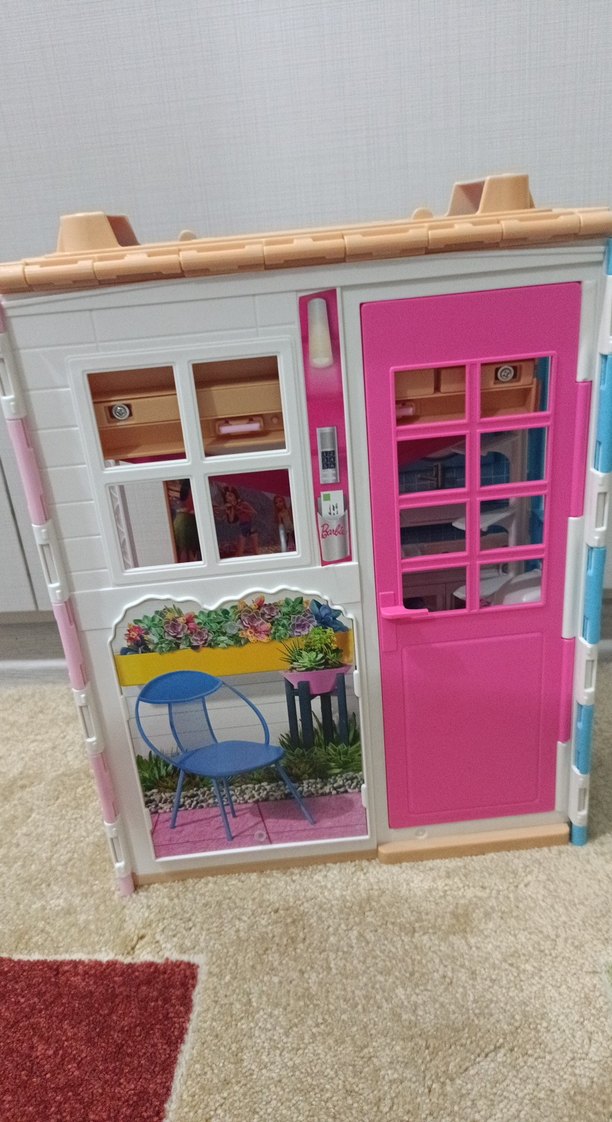 Barbie Katlanabilir Portatif Havuzlu Oyuncak Ev - Görsel 5