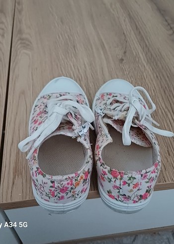 Beyaz Çiçekli Kız Babet Ayakkabı - Görsel 8