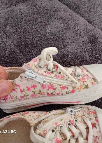 Beyaz Çiçekli Kız Babet Ayakkabı - Görsel 5