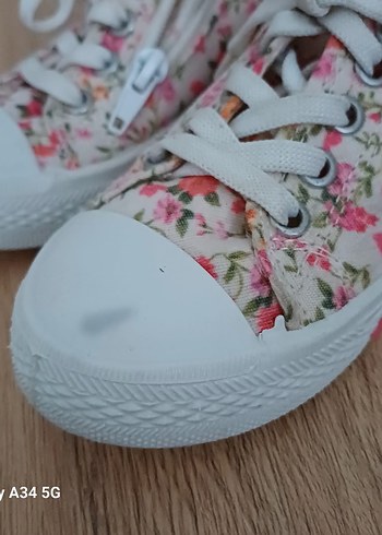 Beyaz Çiçekli Kız Babet Ayakkabı - Görsel 10