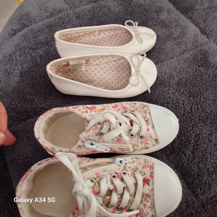 Beyaz Çiçekli Kız Babet Ayakkabı - Görsel 3