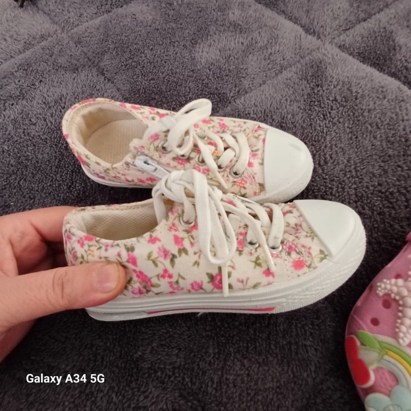 Beyaz Çiçekli Kız Babet Ayakkabı - Görsel 4