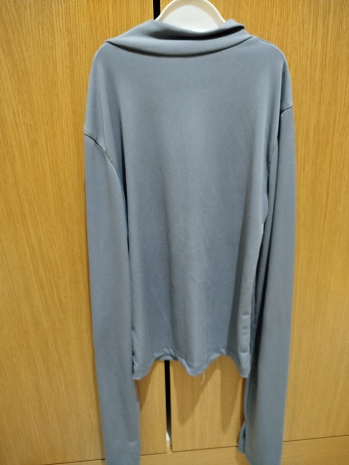 Gri Fermuarlı Yüksek Yakalı Bayan Sweatshirt - Görsel 3