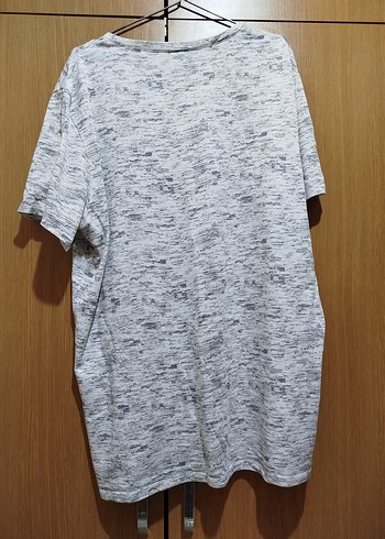 Gri Erkek Keten Kısa Kollu Tişört - Görsel 3