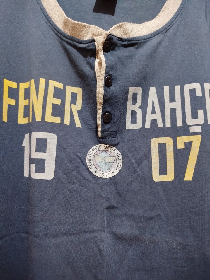 Düğmeli Erkek Gri-Mavi Denim Tişört - Görsel 3