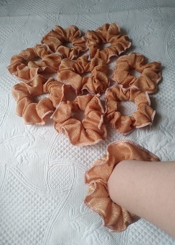 Somon rengi Fırfırlı Bohem Saç Tokası
