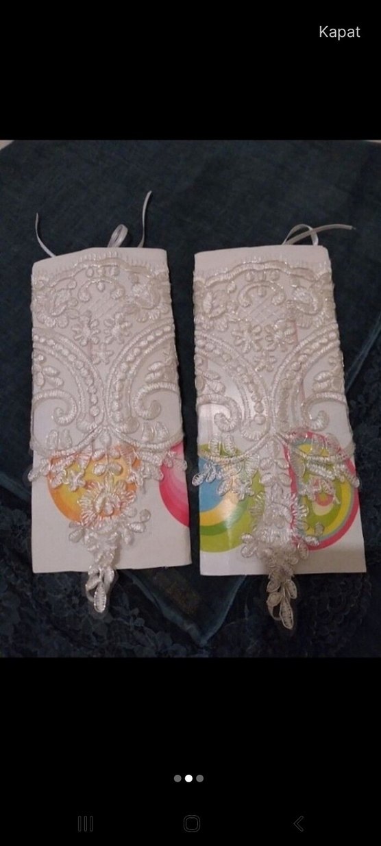 Dantel Detaylı Bohem Kadın Eldiveni Beyaz - Görsel 4