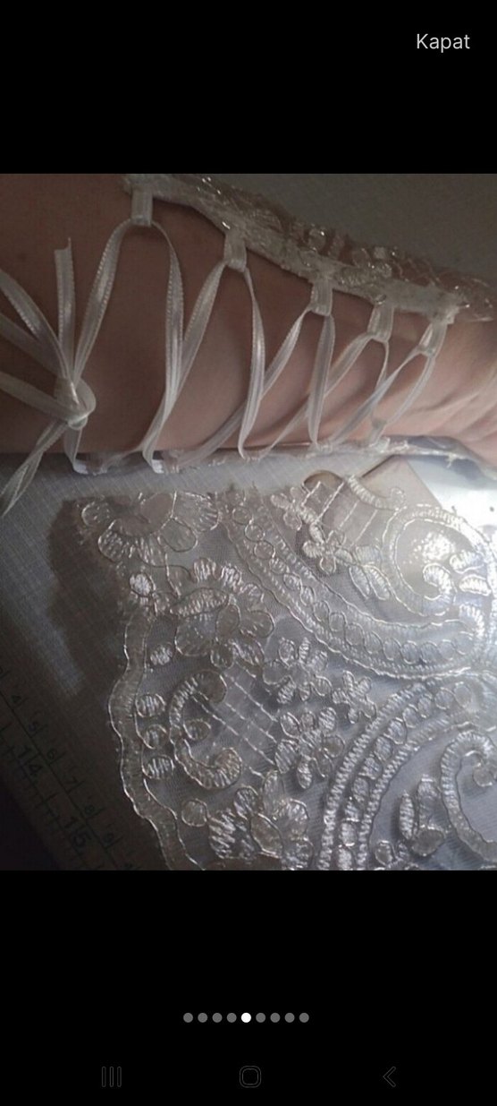 Dantel Detaylı Bohem Kadın Eldiveni Beyaz - Görsel 2