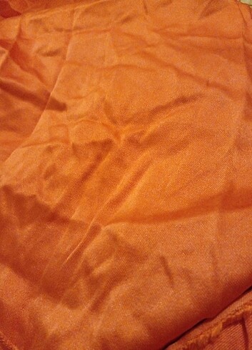  Beden turuncu Renk Saten parça kumaş 