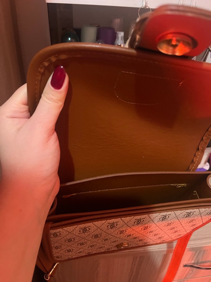 Bohem Tarz Kahverengi Deri Tokalı Çanta - Görsel 2