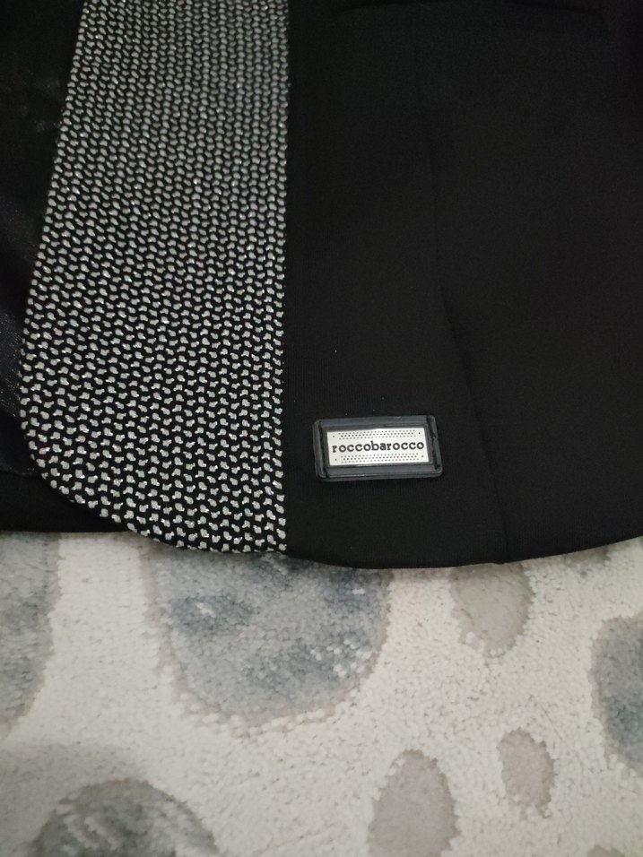 Gri Detaylı Siyah Kadın Blazer Ceket - Görsel 5