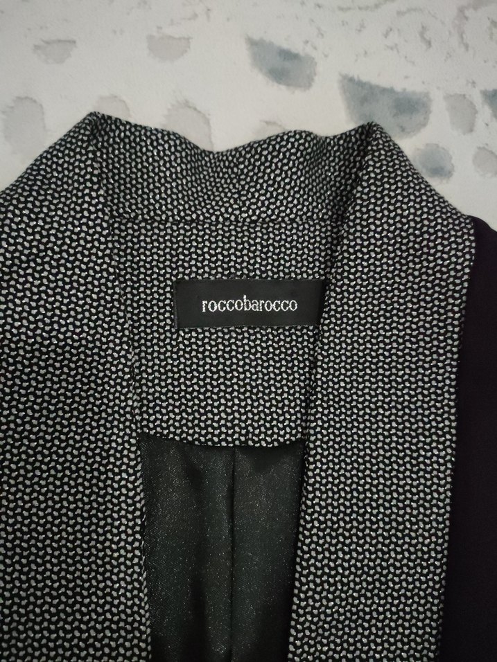 Gri Detaylı Siyah Kadın Blazer Ceket - Görsel 2