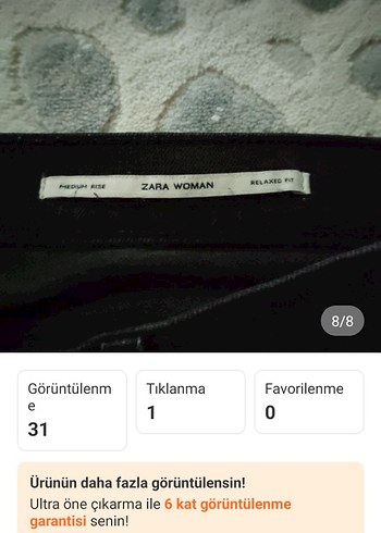 Siyah Yırtık Detaylı zaramarka Kadın Kot Pantolon - Görsel 6