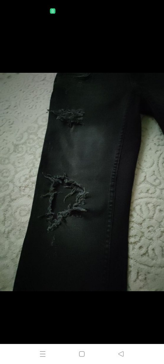 Siyah Yırtık Detaylı zaramarka Kadın Kot Pantolon - Görsel 2