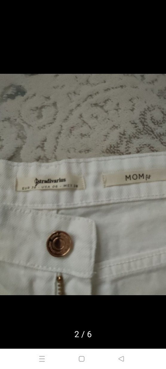 Beyaz Rahat Kesim Pamuklu Kadın Kot Pantolon - Görsel 4