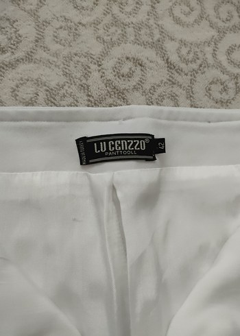 Beyaz  Kadın Kumaş Pantolon - Görsel 3