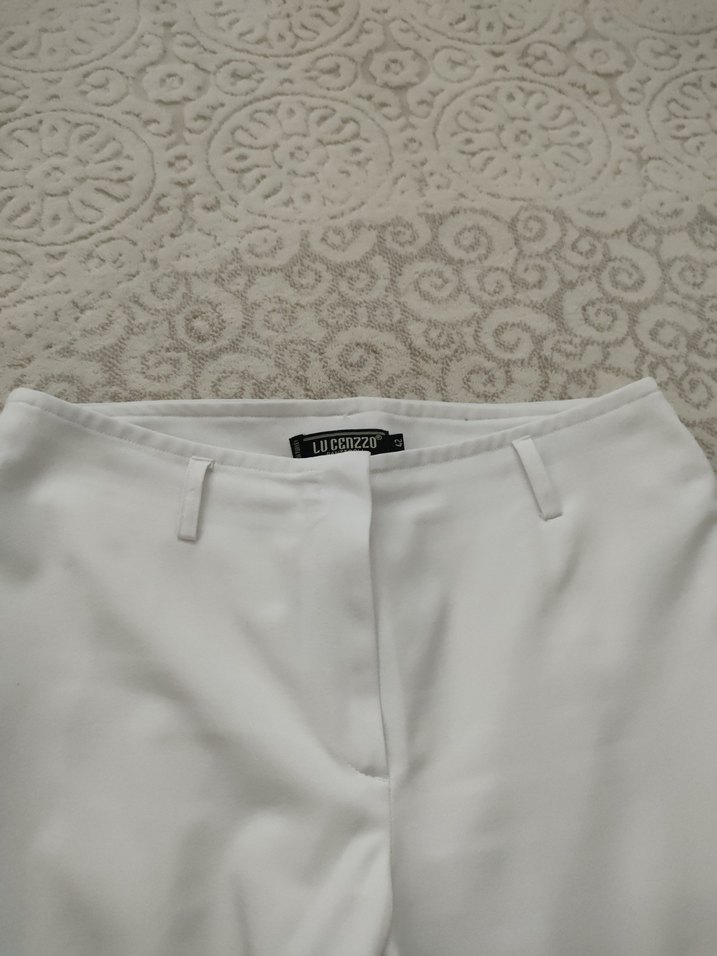 Beyaz  Kadın Kumaş Pantolon - Görsel 2