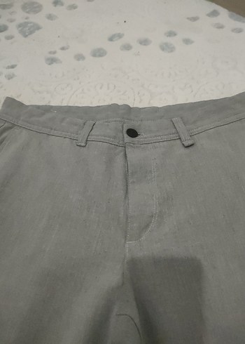 Gri Erkek Normal Kesim Düğmeli Pantolon - Görsel 2