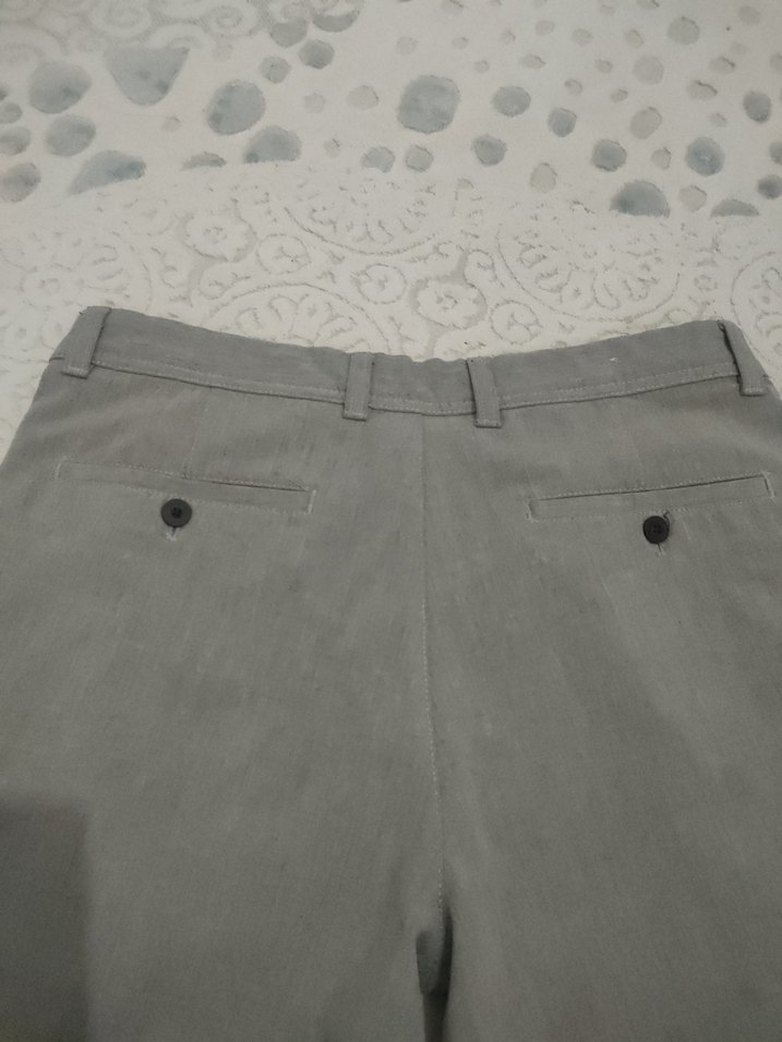 Gri Erkek Normal Kesim Düğmeli Pantolon - Görsel 3