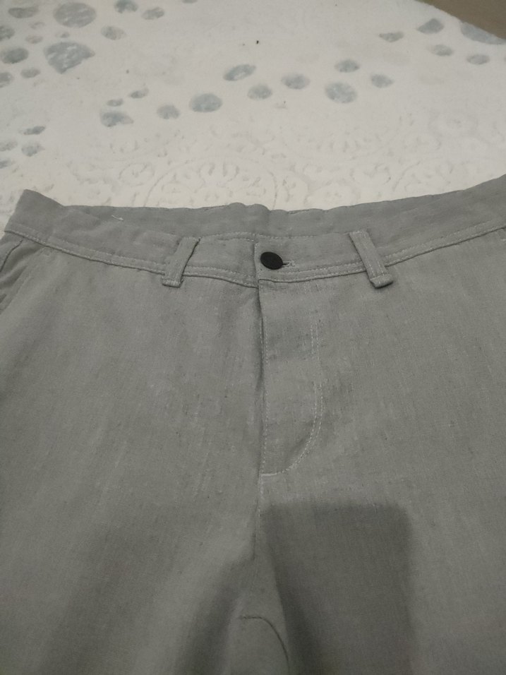 Gri Erkek Normal Kesim Düğmeli Pantolon - Görsel 2