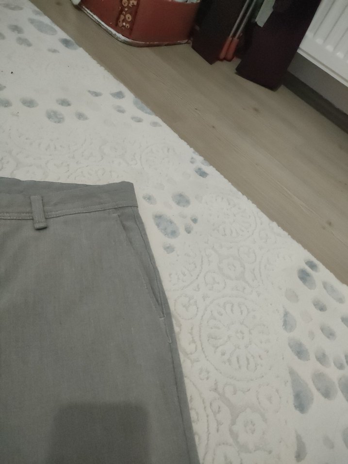 Gri Erkek Normal Kesim Düğmeli Pantolon - Görsel 4