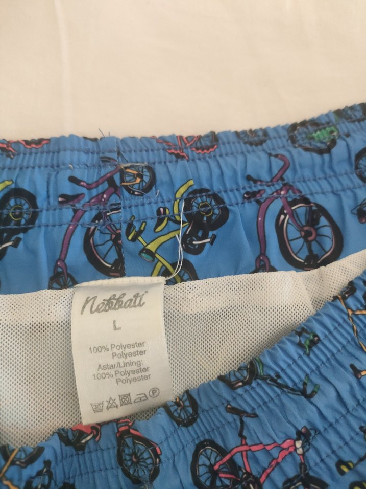 Mavi Bisiklet Desenli Erkek Mini Şort - Görsel 3