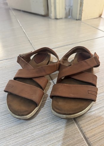 Deri Taba Dolgu Topuklu Kadın Sandalet - Görsel 2