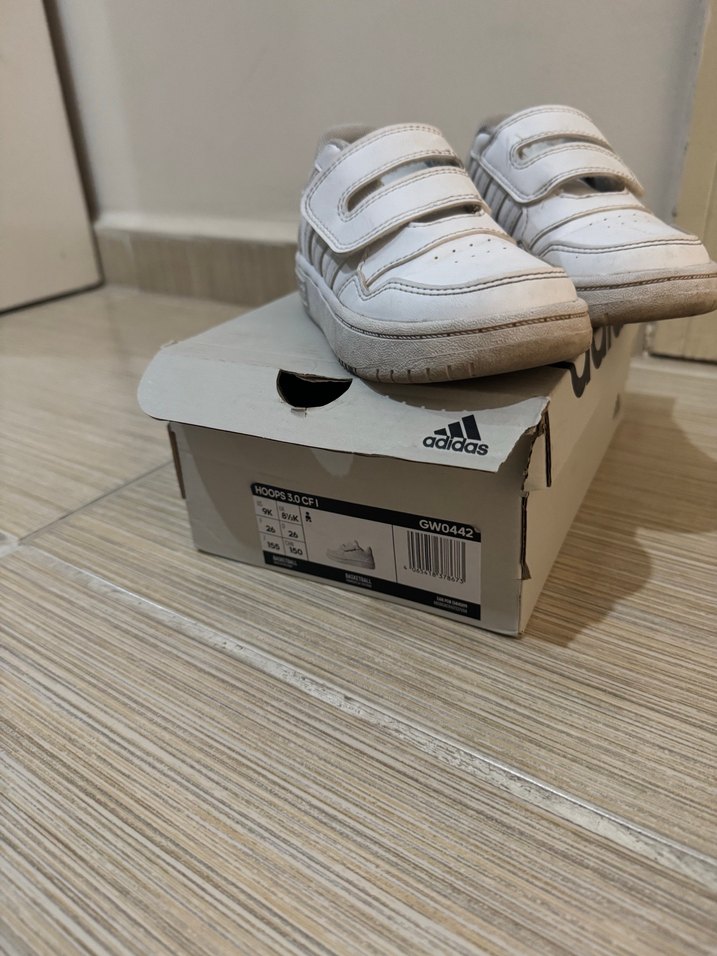 Erkek Çocuk Beyaz Spor Ayakkabı Velcro - Görsel 2