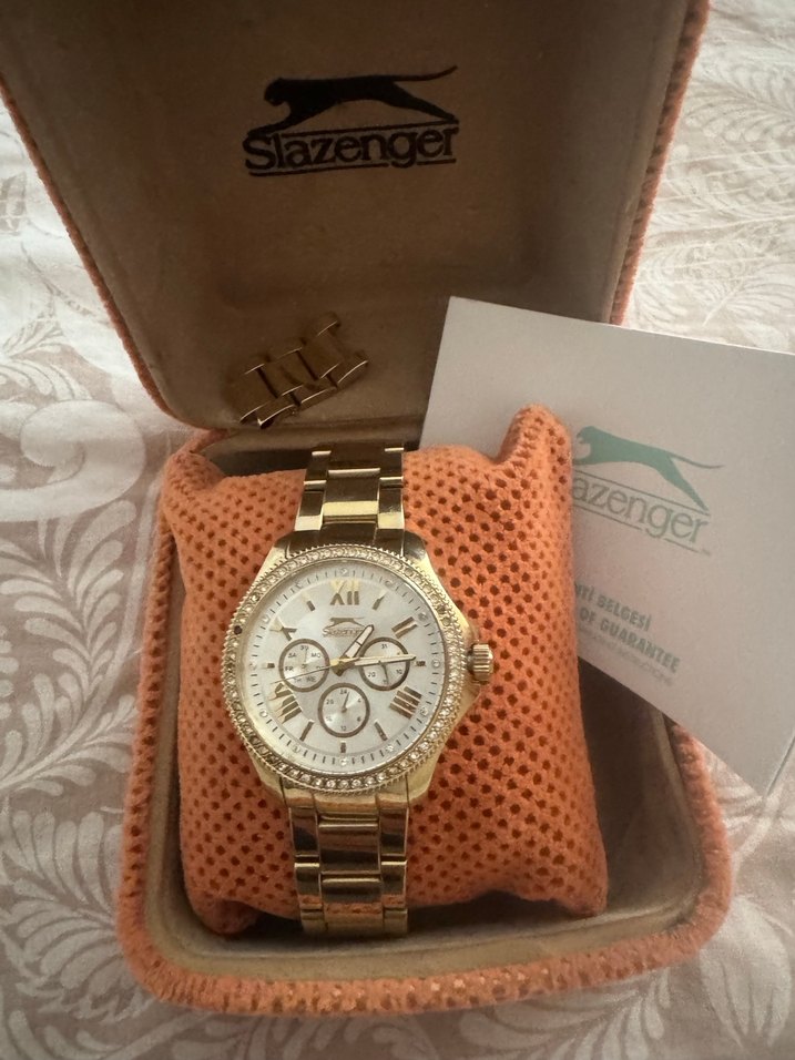 Altın Renkli Parlak Kadın Saat - Görsel 2