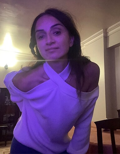 Boynu çapraz yaka triko