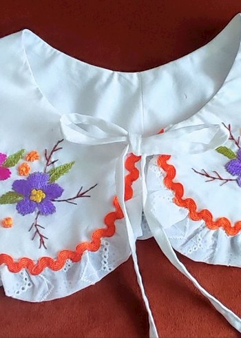 Nakışlı Fırfırlı Bohem yakalık - Görsel 2