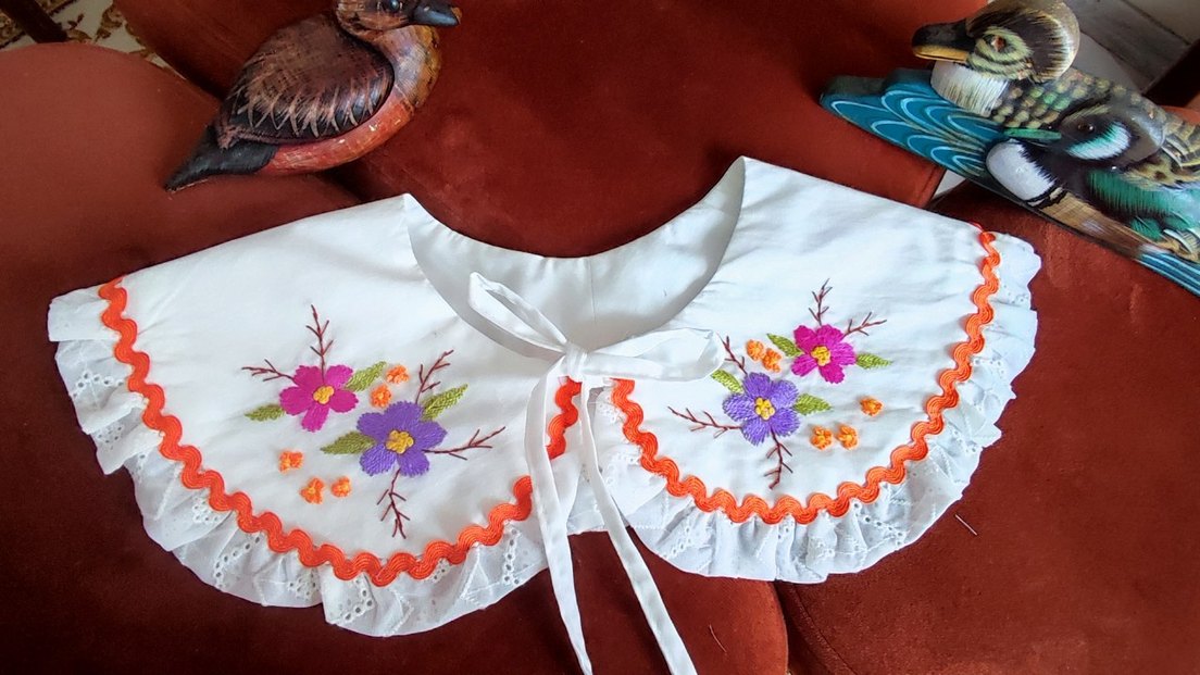 Nakışlı Fırfırlı Bohem yakalık - Görsel 3