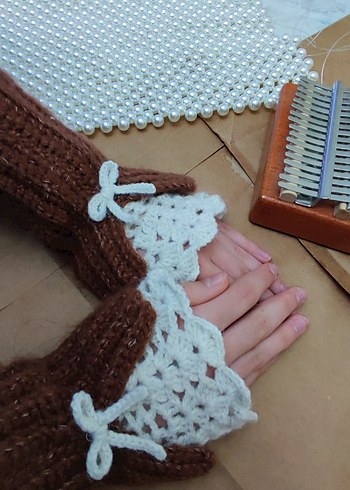 Örgü Bohem Kadın Eldiveni - Görsel 2