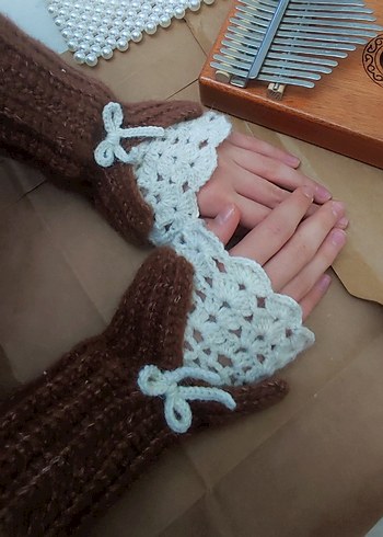 Örgü Bohem Kadın Eldiveni - Görsel 3