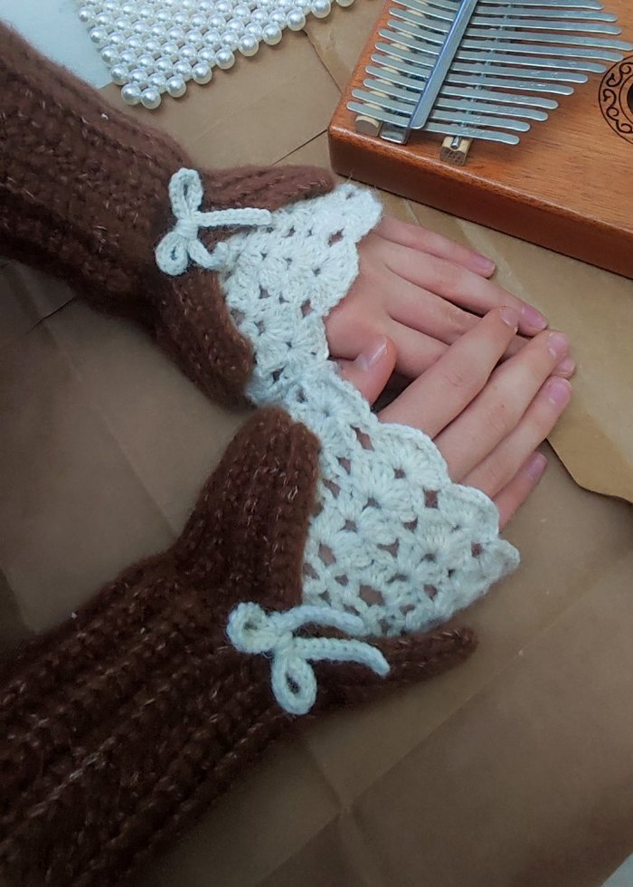 Örgü Bohem Kadın Eldiveni - Görsel 3