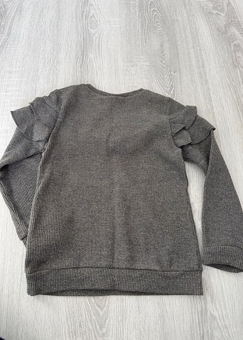 Kız Çocuk Gri Sweatshirt Tunik Kazak - Görsel 8