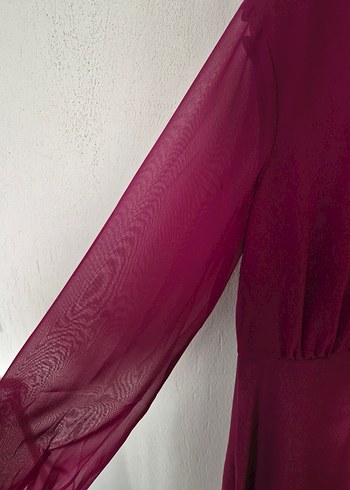 Uzun Kollu Pembe Saten Salaş Tunik - Görsel 2