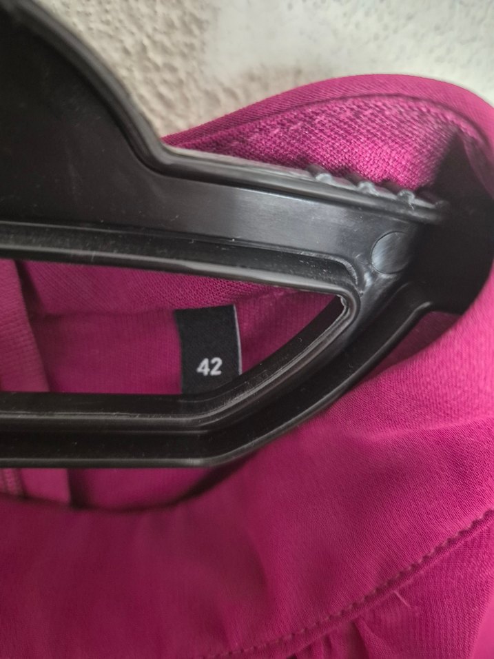 Uzun Kollu Pembe Saten Salaş Tunik - Görsel 5