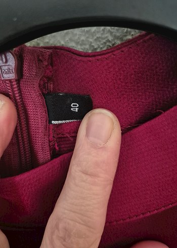 Bordo Parlak Kadın Tunik, Fırfırlı, Uzun Kollu - Görsel 4