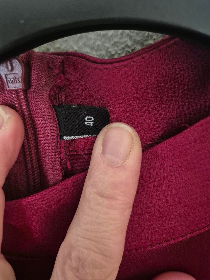 Bordo Parlak Kadın Tunik, Fırfırlı, Uzun Kollu - Görsel 4