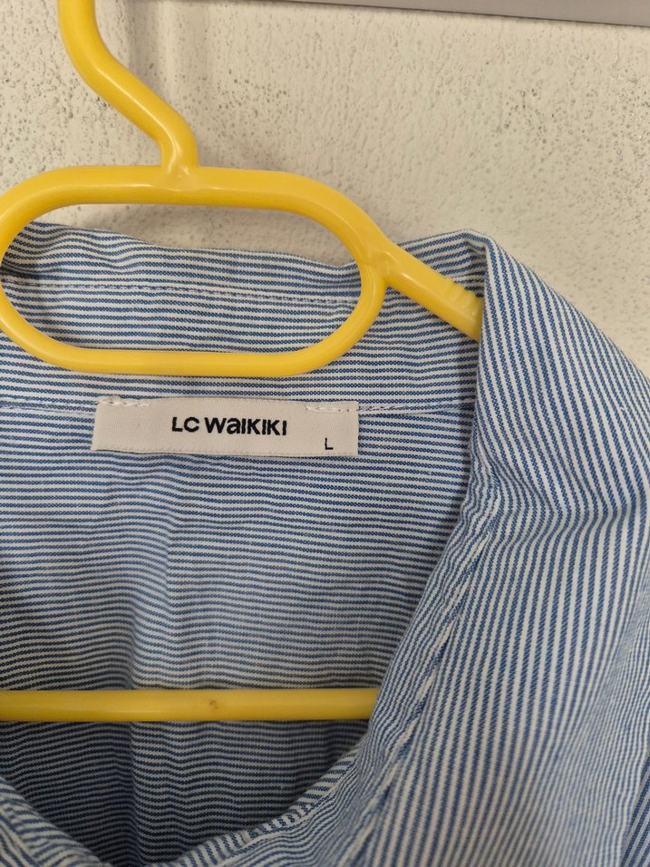 Mavi Kemerli Midi Kadın Keten Gömlek - Görsel 4