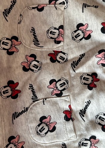Kız Çocuk Gri Minnie Mouse Desenli Elbise - Görsel 4