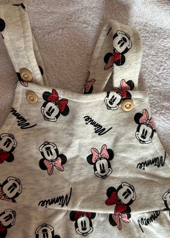 Kız Çocuk Gri Minnie Mouse Desenli Elbise - Görsel 2