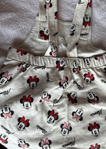 Kız Çocuk Gri Minnie Mouse Desenli Elbise - Görsel 3