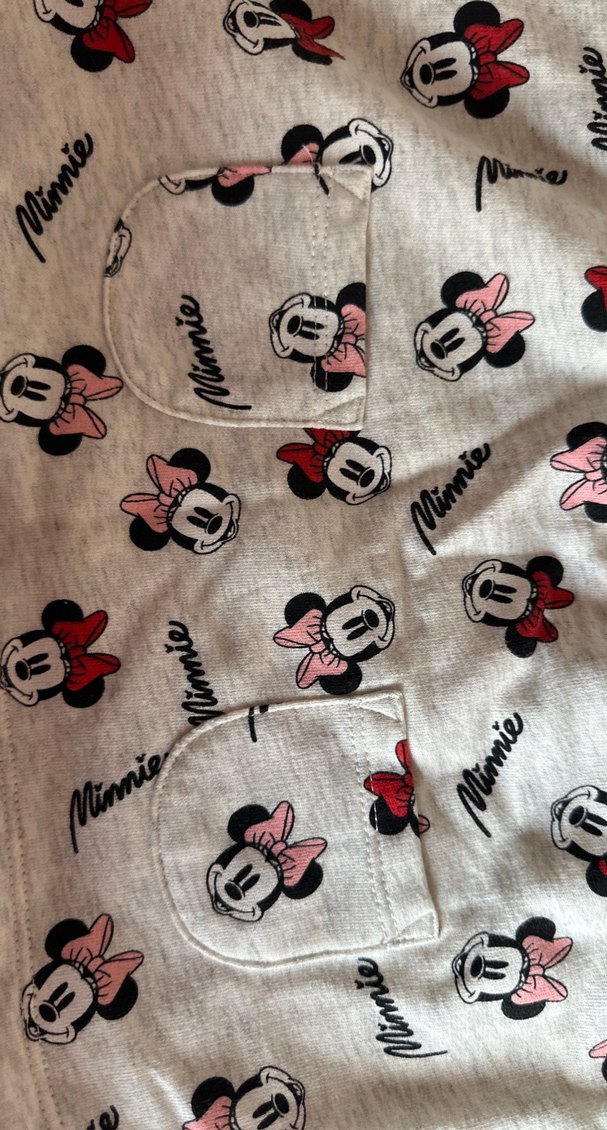 Kız Çocuk Gri Minnie Mouse Desenli Elbise - Görsel 4