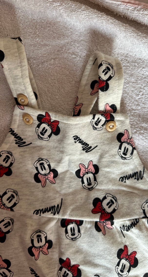 Kız Çocuk Gri Minnie Mouse Desenli Elbise - Görsel 2